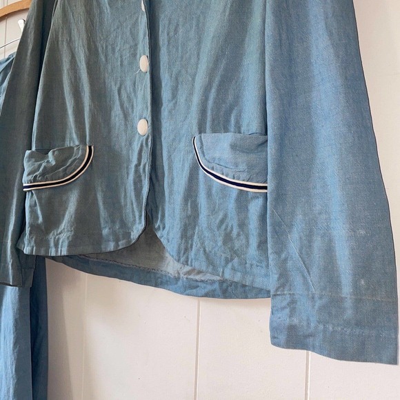 Vintage 1950s Sanforized Denim Chore Coat And Skirt Set Koret - Picture 3 of 11